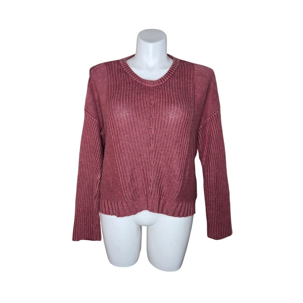 RAILS Evan Knit Crewneck Pullover Sweater Pink Size Large